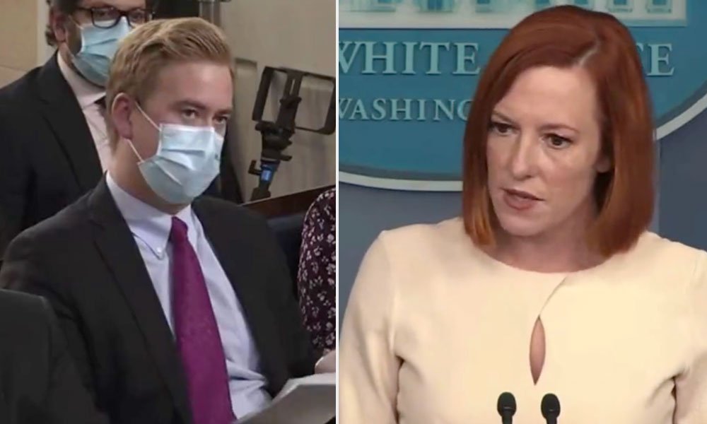 Jen Psaki and Peter Doocy