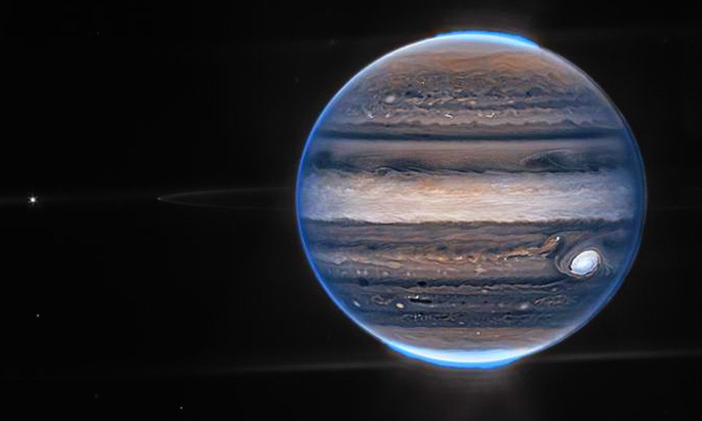 Jupiter as captured by the James Webb Space Telescope