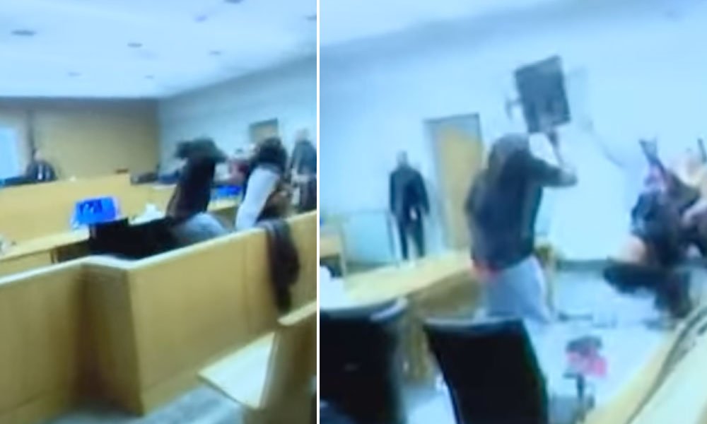 Court room fight