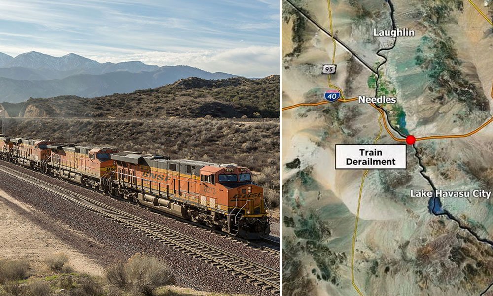 Freight Train Carrying Hazardous Materials Derails In Arizona