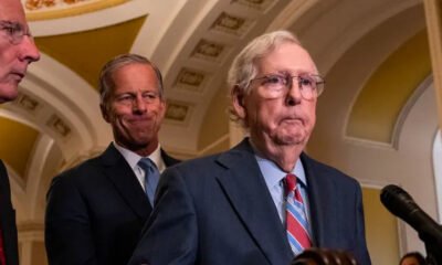 Mitch McConnell Inexplicably Freezes During Press Briefing.