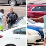 Black Teen handcuffed by police while taking out the trash
