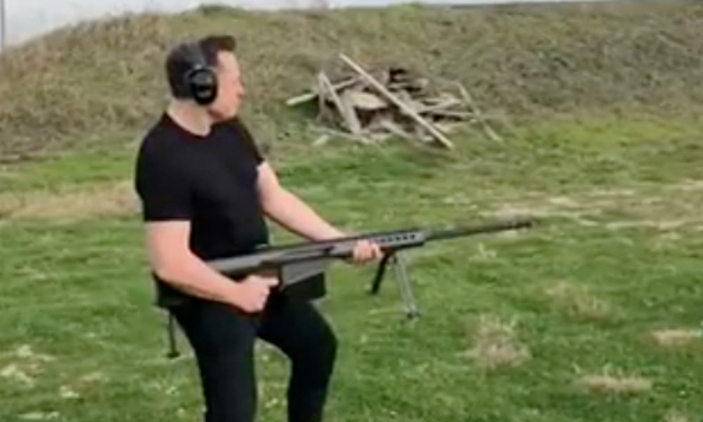 Elon Musk shared a clip featuring him firing a powerful Barrett .50-caliber sniper rifle.