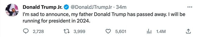 Donald Trump Jr twitter account hacked