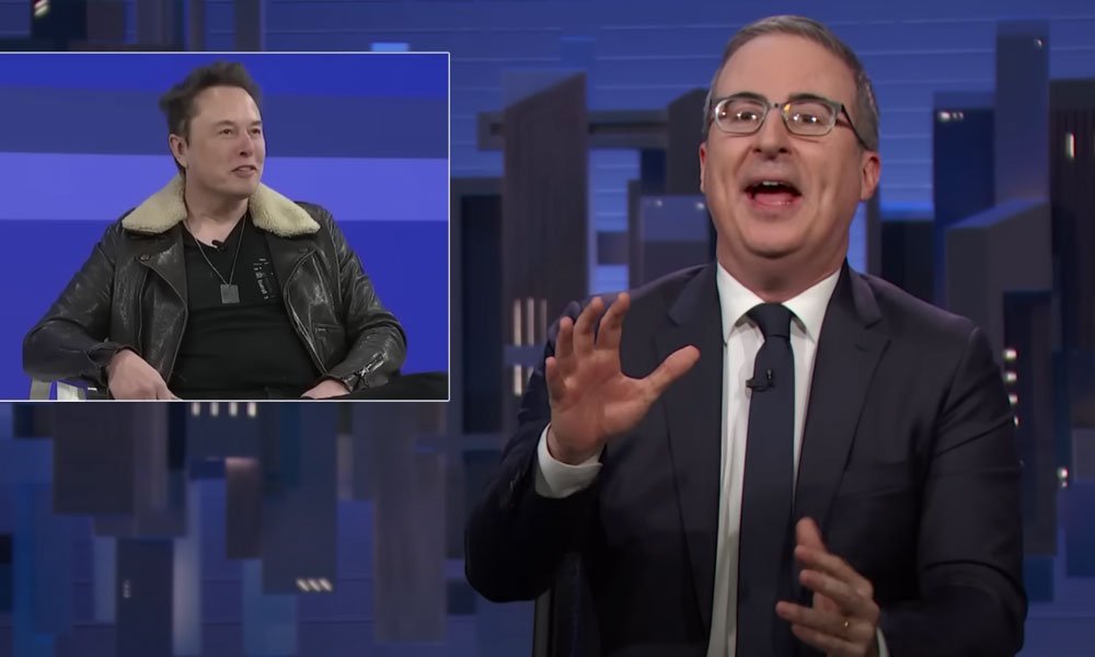 Elon Musk countered comedian John Oliver's scathing critique on his HBO show over the weekend.