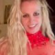 Britney Spears danced around in a red dress after reactivating her Instagram account. (Screenshot- Instagram)