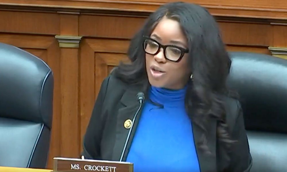Rep. Jasmine Crockett (D-TX) speaks during a House Oversight Committee hearing.