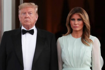 Former U.S. President Donald Trump and his wife Melania Trump have been mocked for their grand entrances to events hosted at their home.