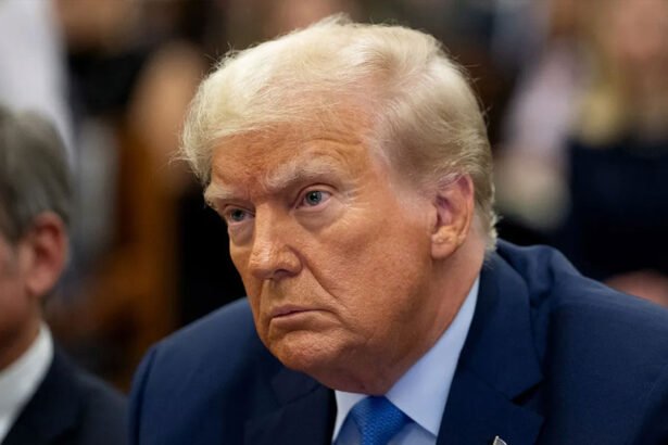 Former President Donald Trump at the State Supreme Court in Manhattan.