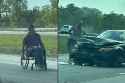 Former congressman Madison Cawthorn crashed his vehicle into a Florida Highway Patrol (FHP) cruiser on Monday. (Screenshot)