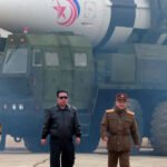 Kim Jong-un at the test site for an inter-continental ballistic missile.