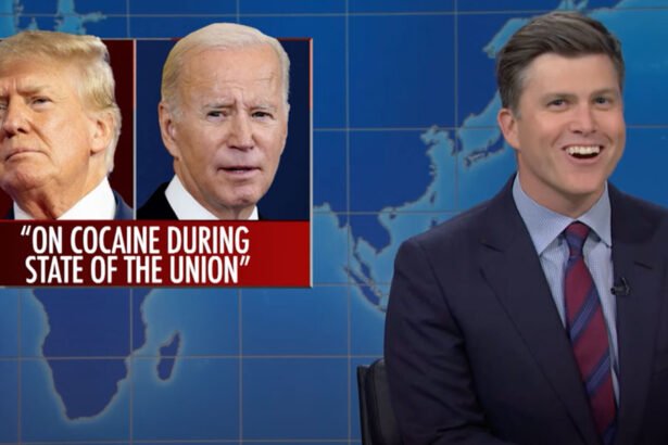 Colin Jost addresses Donald Trump's absurd allegations of Joe Biden's cocaine use In a blistering takedown on "Weekend Update." (Screenshot)