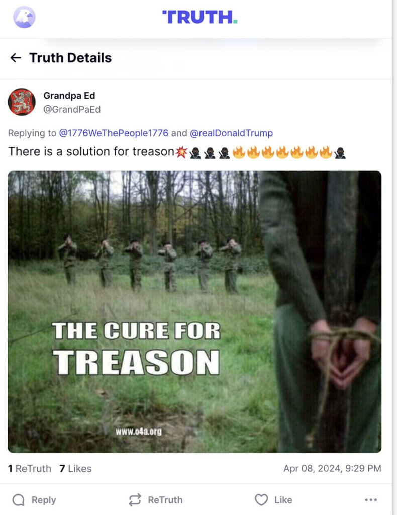 When Trump posts attacks on the judges hearing cases against him, followers on his Truth Social media platform sometimes reply with memes suggesting the judges be killed or tortured.