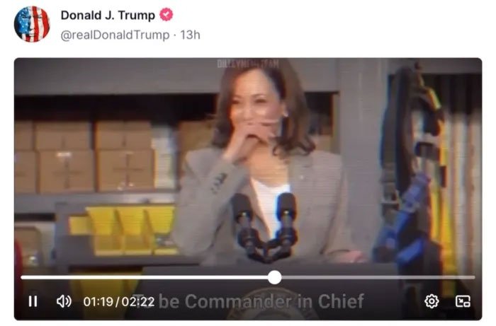 (Trump video screenshot from Truth Social)