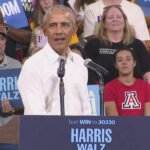 Obama Warns of an 'Older, Loonier Donald Trump' While Blasting His 'Arrogance' and 'Incompetence' at Campaign Rally in Arizona