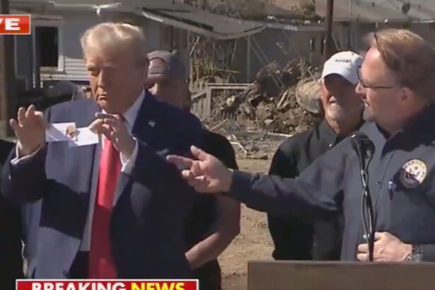 Trump Awarded French Fries Certification Pin While Visiting Hurricane Devastated North Carolina Town