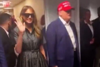 Social Media Buzzes After Trump Appears With 'Melania' Wearing Sunglasses Indoors