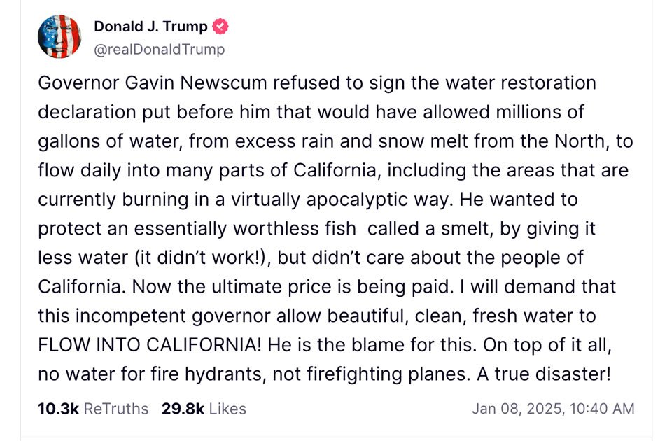 As Biden and Newsom Aid Californians, Trump Exploits Wildfires for Political Attacks