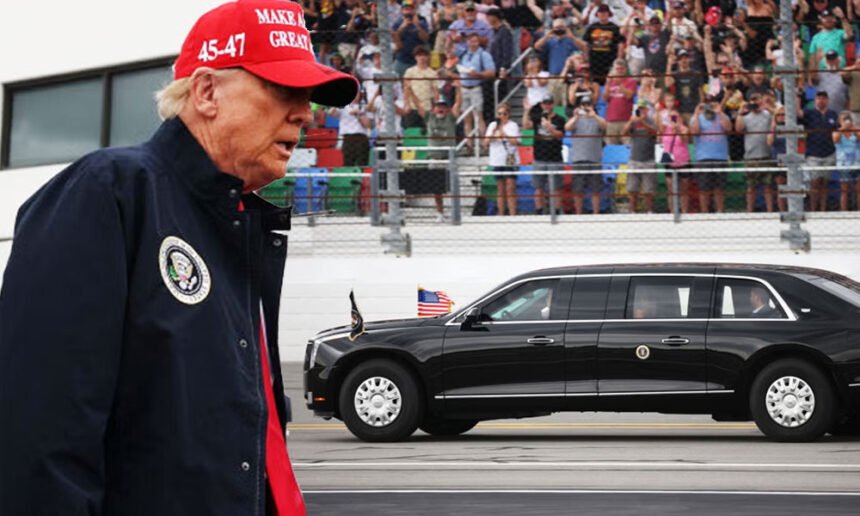 Trump Takes ‘The Beast’ for a Spin at Daytona 500 in Expensive Taxpayer-Funded Stunt While Musk Fires Federal Workers