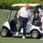 'He’s Still Dragging That Foot. Stroke?': Fears Emerge After Trump Spotted Struggling to Walk on Golf Course