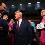 Watch: Texas Republican Forcibly Rips Sign From Democratic Congresswoman Ahead of Trump’s Speech