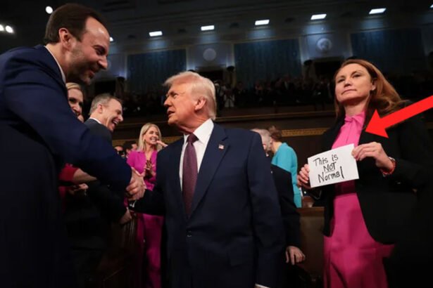 Watch: Texas Republican Forcibly Rips Sign From Democratic Congresswoman Ahead of Trump’s Speech