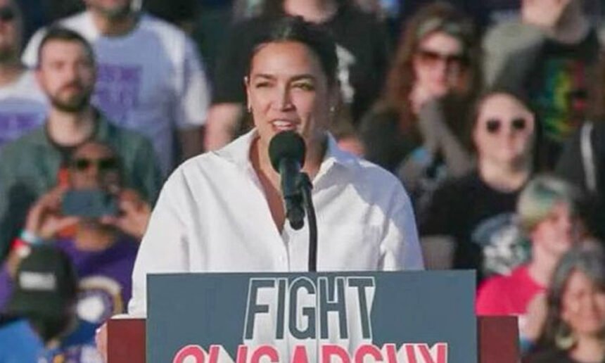 AOC Fires Back As 'Trump Country' Banner Flown Over Packed Rally