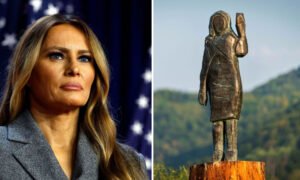 Second Melania Statue Gone: Bronze Stolen After Wooden One Set on Fire