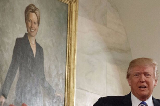 Trump Takes Down Hillary Clinton’s Portrait, Puts Up Meme of Himself Instead