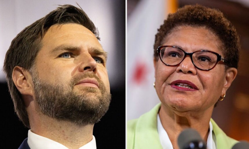 LA Mayor Karen Bass Fires Back at ‘Disrespectful’ JD Vance Over Offensive Slip-Up: 'How Dare You'