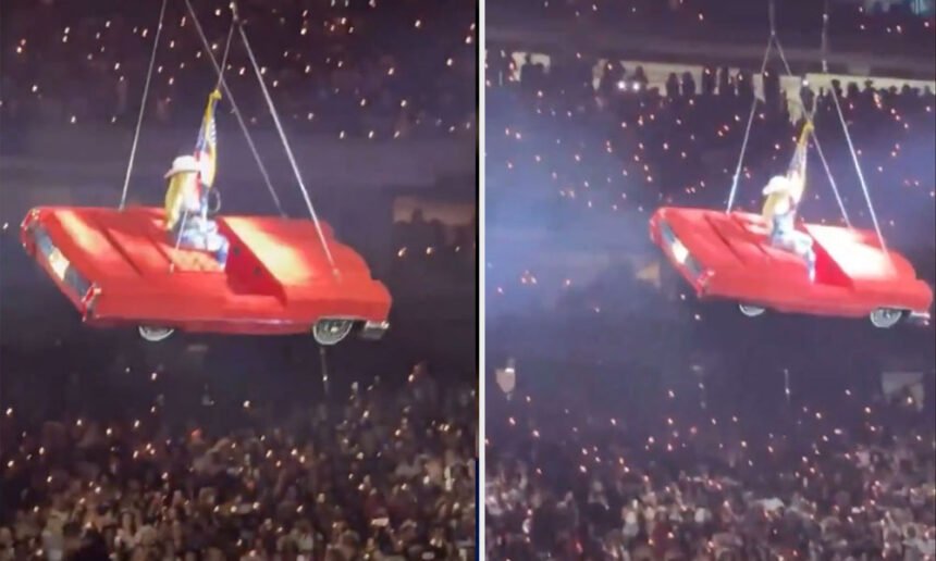 Terrifying Moment Beyoncé Dangles Midair, Screams ‘Stop!’ as Car Prop Fails at Houston Show