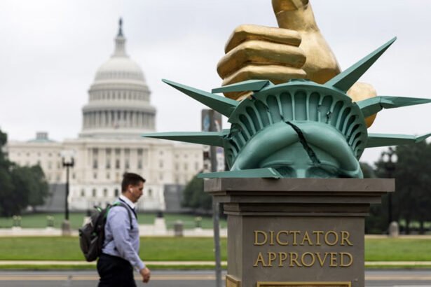 ‘Dictator Approved’ Statue of Golden Hand Crushing Liberty Appears in DC