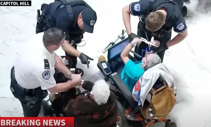 Outrage Erupts After Cops Zip-Tie Elderly Anti-Trump Protesters in Wheelchairs