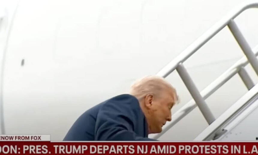 Trump Trips, Nearly Falls Boarding Air Force One