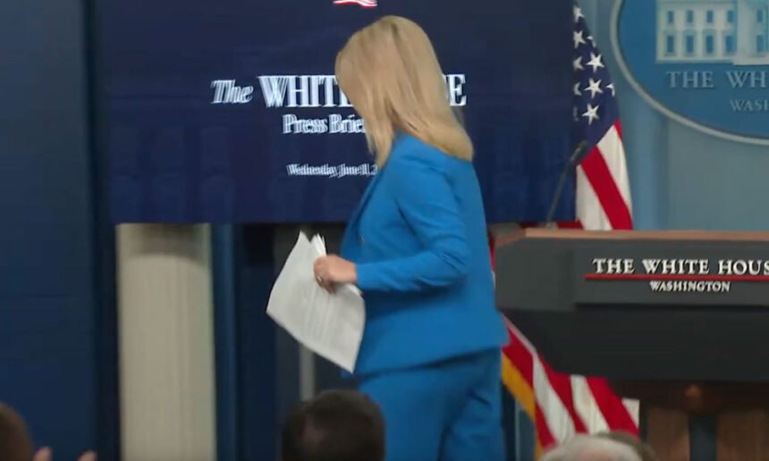 Trump’s Press Sec. Abruptly Ends Press Briefing, Leaves Room Amid Tough Free Speech Questions