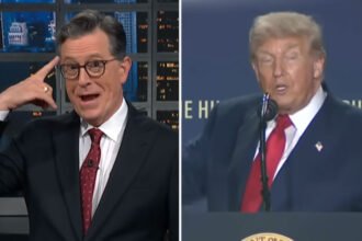 Colbert Calls Out Trump’s Brain Going Into ‘Low Battery Mode’ During AI Speech