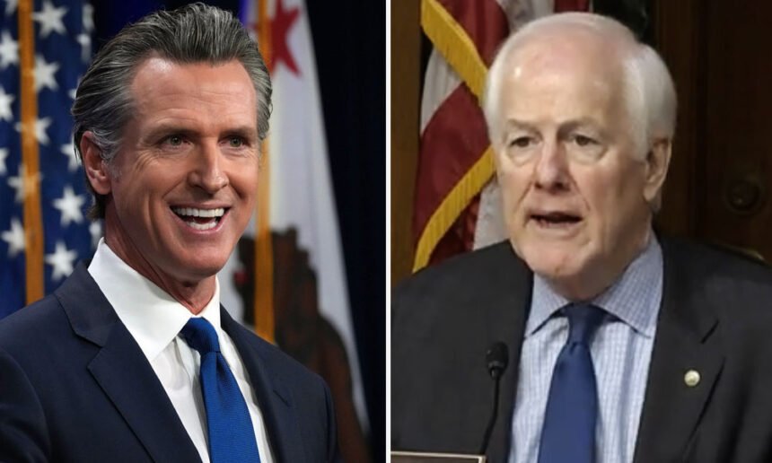 Gavin Newsom Ridicules John Cornyn Over Failed Attack on Texas Democrats