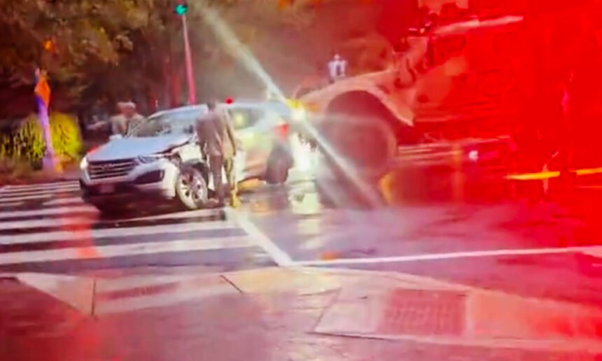 National Guard Truck Slams Into DC Car, Traps Driver in Violent Crash