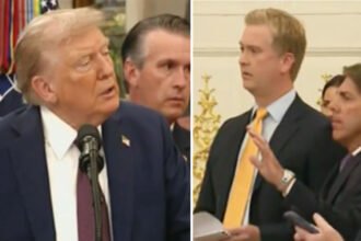 Trump Blames AI After Viral Video Shows Black Trash Bags Flying Out of White House — Says Windows 'Can’t Open'