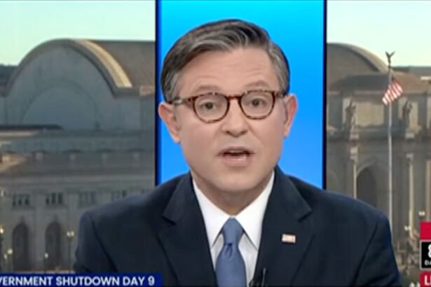 Mike Johnson Blames Dems After Getting Torched by Republican Military Mom Over Shutdown Excuses