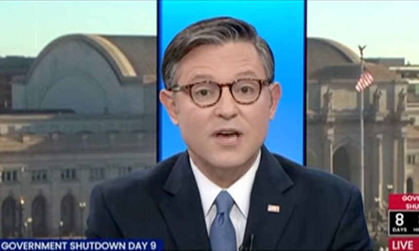 Mike Johnson Blames Dems After Getting Torched by Republican Military Mom Over Shutdown Excuses
