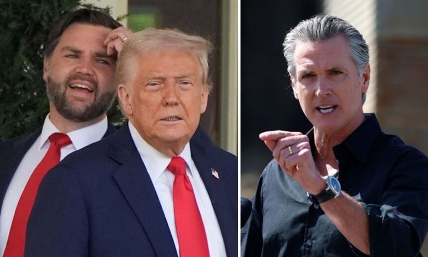 ‘Put Lives at Risk’: Newsom Rips Trump and Vance After Artillery Shell Explodes Over California Freeway, Hits CHP Vehicles