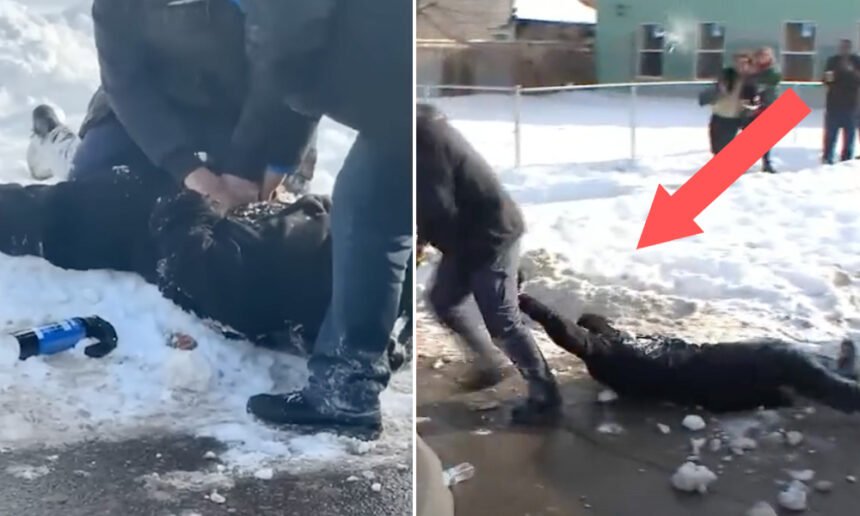 'She Can't Breathe': Anger Erupts as ICE Agents Pin Pregnant Woman Face Down on The Snow, Then Drag Her