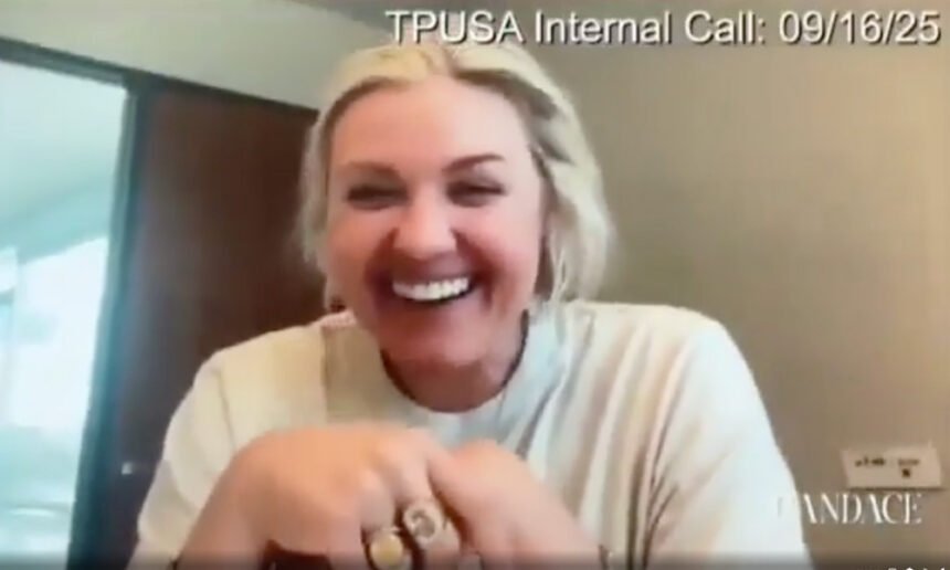 Erika Kirk Buried in Scorn for Laughing About Merchandise Days After Husband’s Death