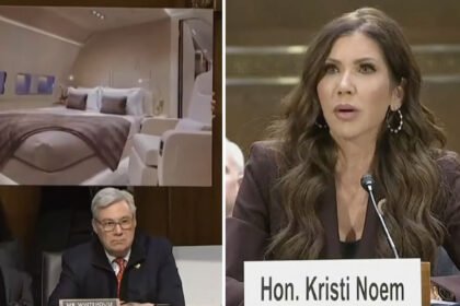 Watch: Kristi Noem Freaks Out After Senator Displays Photo of Taxpayer-Funded Jet Bedroom at Hearing