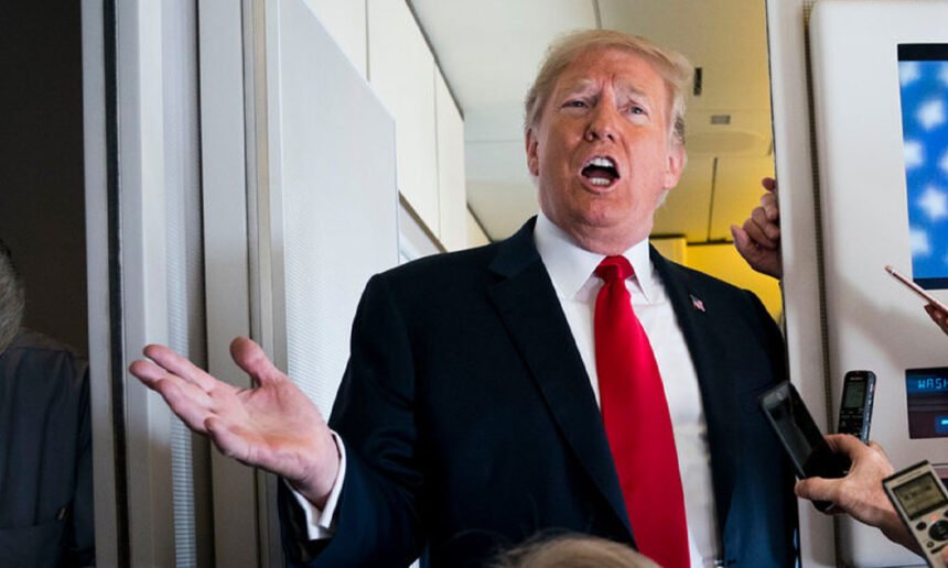 President Donald Trump stunned reporters aboard Air Force One Sunday night with an off-the-cuff remark that critics say undercuts the very rationale his administration has used to justify the escalating war with Iran.