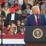 Trump upstaged by man behind him at rally—and the internet can't stop laughing