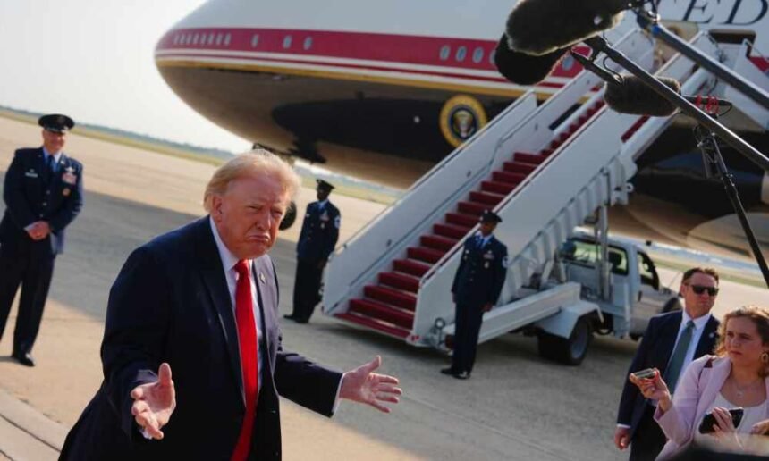 Trump ditches his new Qatari jet, flies home on old Air Force One after security concerns