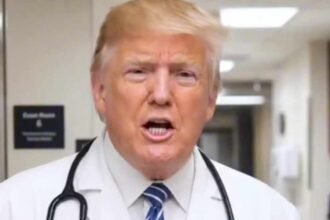 Trump posts bizarre AI video of himself as a doctor diagnosing his celebrity critics