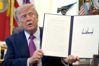 Trump signs executive order renaming Lake Ontario ‘Lake America’ as trade war with Canada gets even more absurd